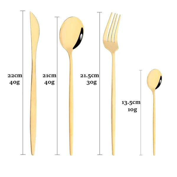 Kit de 48 Talheres Slim em Aço Inoxidável Ferrazi