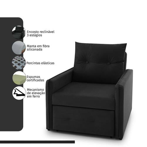 Poltrona Icaria 3 em 1 + Almofada Camurça