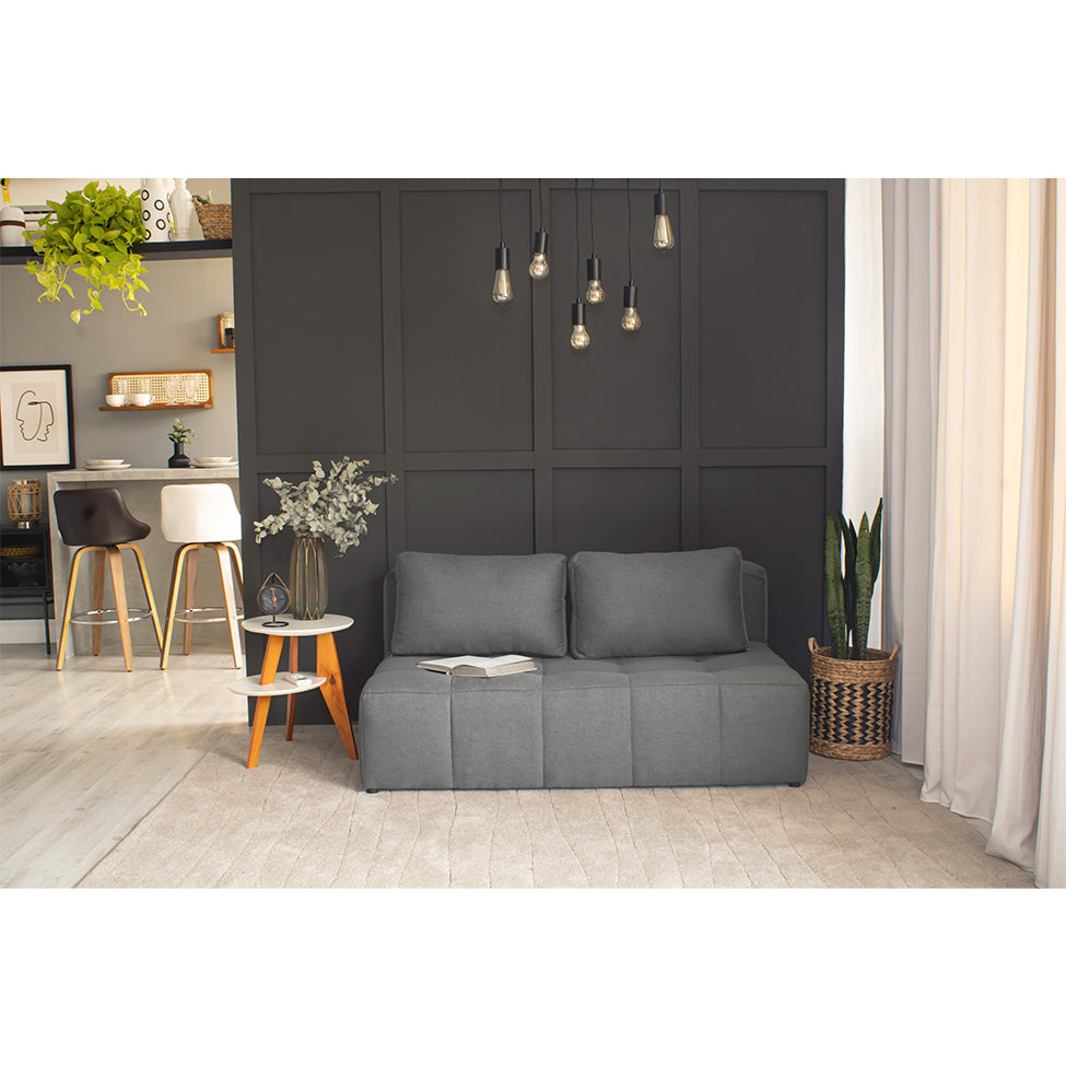 [COMPRE 1, LEVE 2]  Sofá 2 Lugares Modular Soho Linho + 2 Almofadas Encosto Oxford